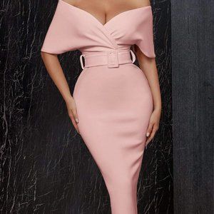 Baby Pink Chic Womens bodycon Dress